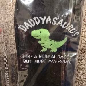 NEW NWT Men's Daddyasaurus Dinosaur Dress Socks